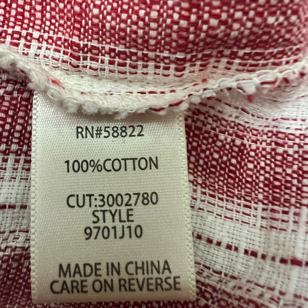 Max Studio High Low Midi Skirt Striped Cream/Red Cotton Women's Size Large - tie - Picture 9 of 10